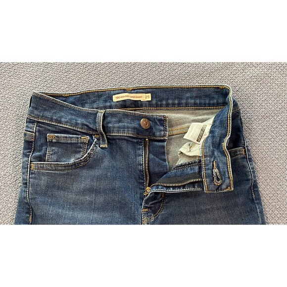 Levis 720 High Rise Super Skinny Jeans Womens 25 Blue Denim Stretch - Picture 5 of 11